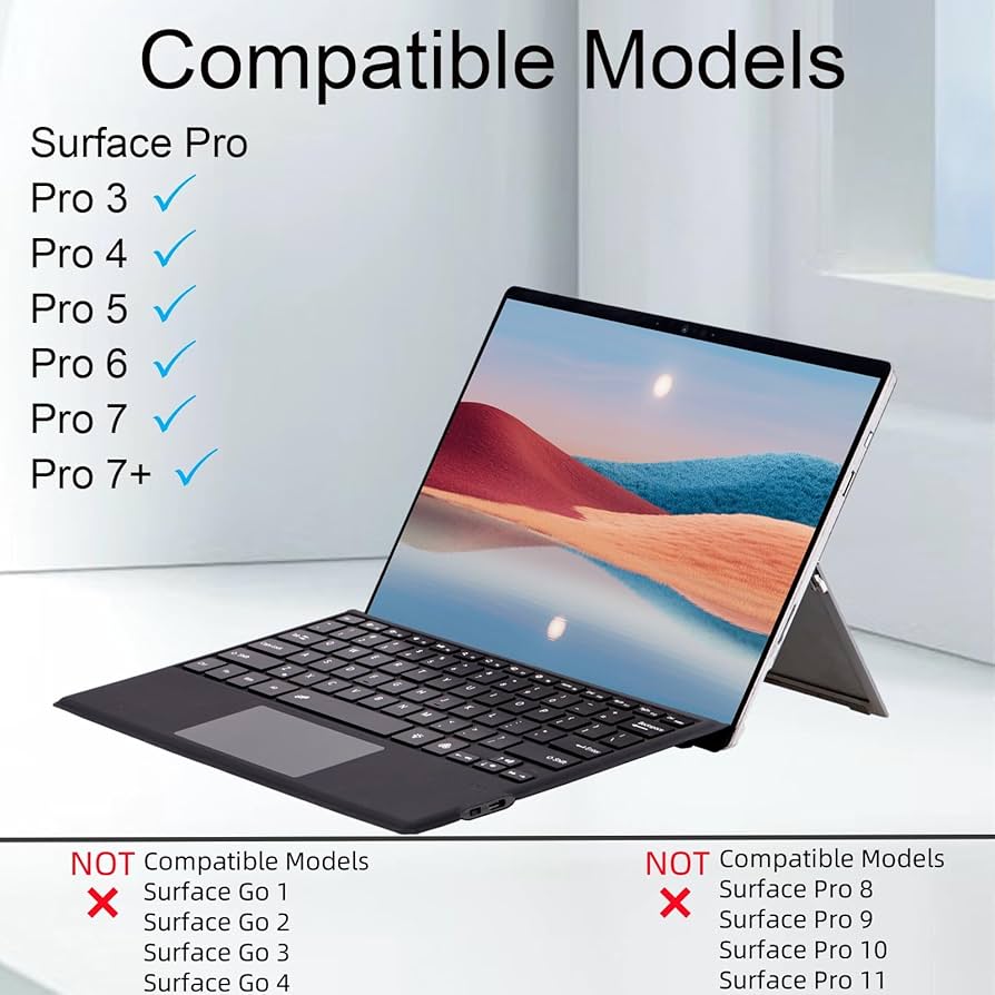 Amazon.com: Type Cover for Microsoft Surface Pro 7+ / Pro 7